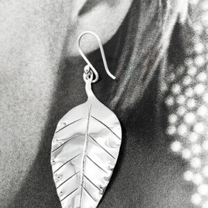 NWOT Sterling Silver Leaf Earrings, Dangle Earrings, Silver Leaf Earrings